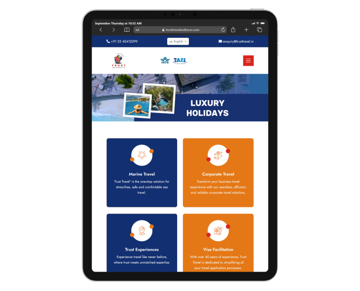 Trust Travel Website Design